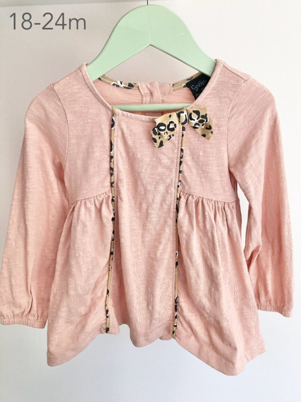 🪴5/$30 Cynthia Rowley 18-24 Months Toddler Girl Pink Cheetah Long Sleeve Dress